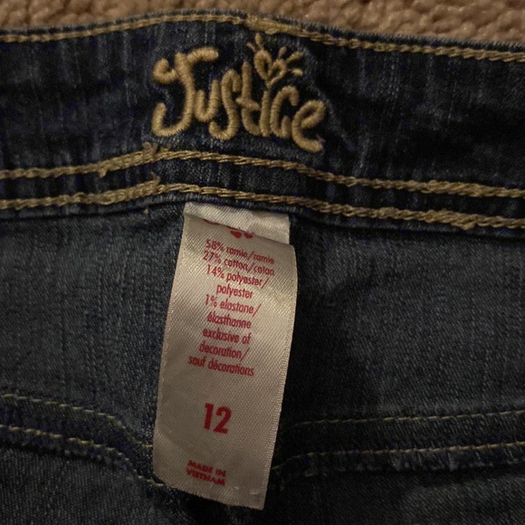 Justice Girls Blue Capri Jeans - Picture 2 of 3
